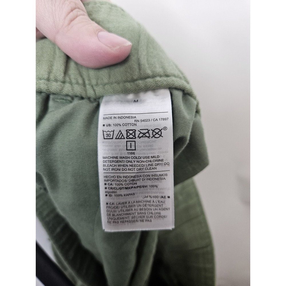 Old Navy Linen Blend Shorts Weeping Willow Green Drawstring Elastic Waist Women' - Picture 7 of 8